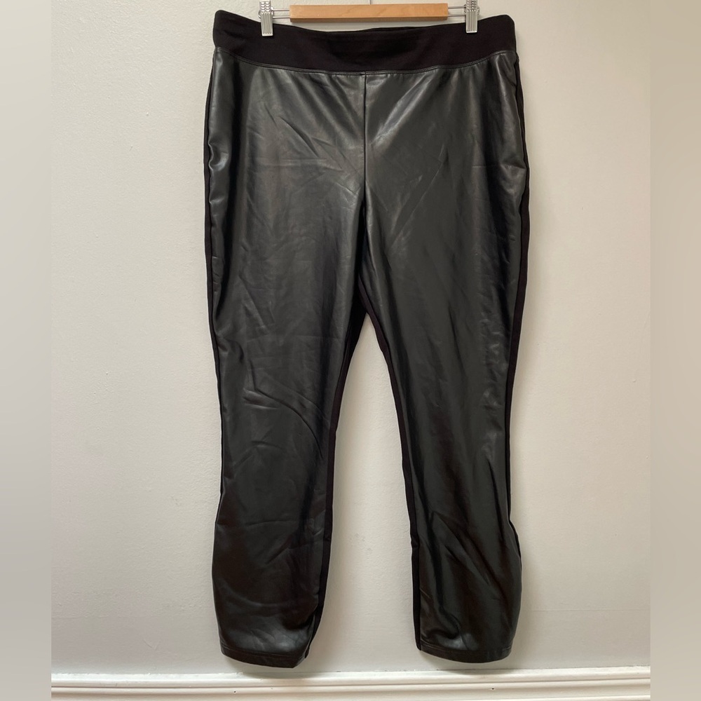 NY&C faux leather Front Black Pants/Leggings size XXL